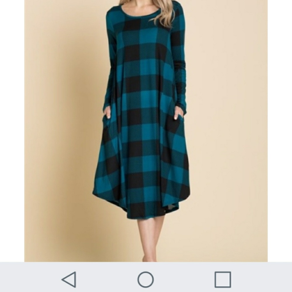Teal plaid dress
